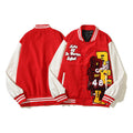 American-style baseball jacket Travis Scott Unisex Loose-Fit Varsity Jacket with Leather Sleeves and Terry Cloth Embroidery â€?Fall/Winter Casual Style