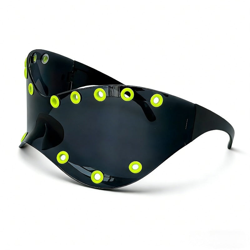 Trendy punk glasses metal rivets