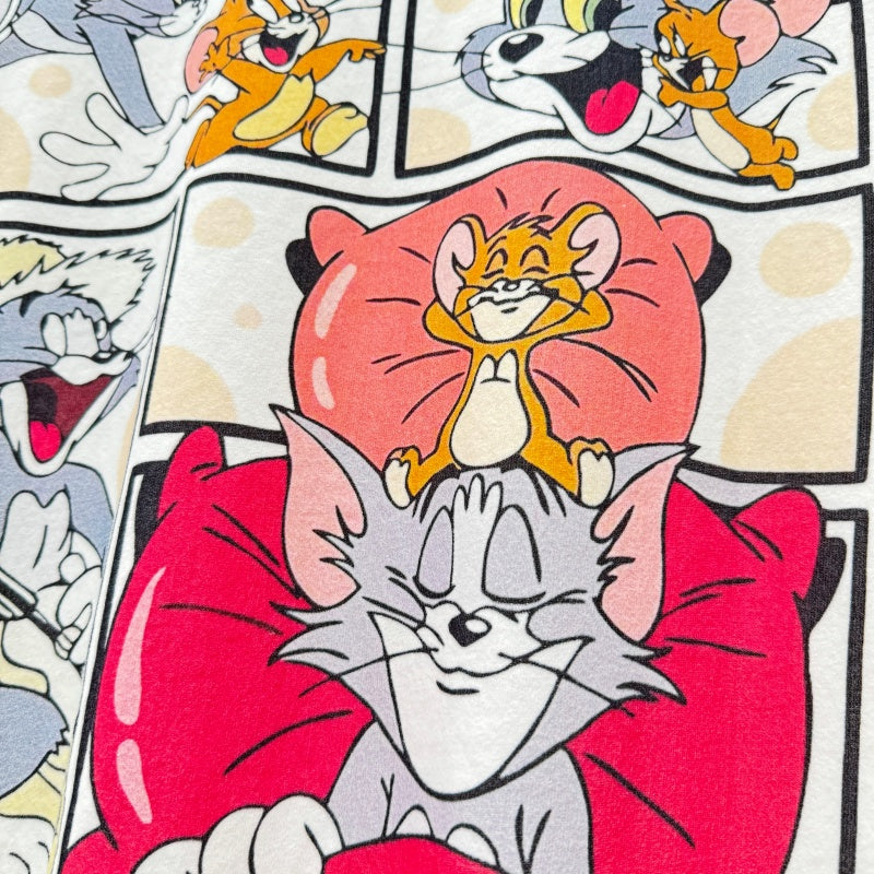 Unisex Vintage T Shirts TOM AND JERRY Limited Edition Washed & Distressed Short-Sleeve T-Shirt. Features custom heavyweight, brushed fabric with a vintage feel and high-quality direct-to-garment (white ink) printing—delivering premium texture and sty