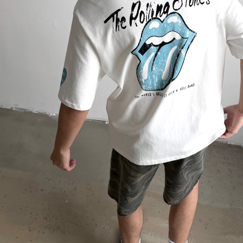 Unisex Vintage T Shirts Saint x The Rolling Stones Happiness Tour London Exclusive â€?Heavyweight 320g fabric (retaining its weight and quality after washing) featuring vintage single-stitch construction and blind-stitch detailing.