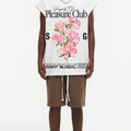 BIG FACE Drop-Shoulder Tank Top High-street vintage style featuring a small neckline, white-ink digital direct-to-garment (DTG) printing, and a heavy-duty, distressed wash finish; crafted from 260g double-yarn plain-knit fabric.
