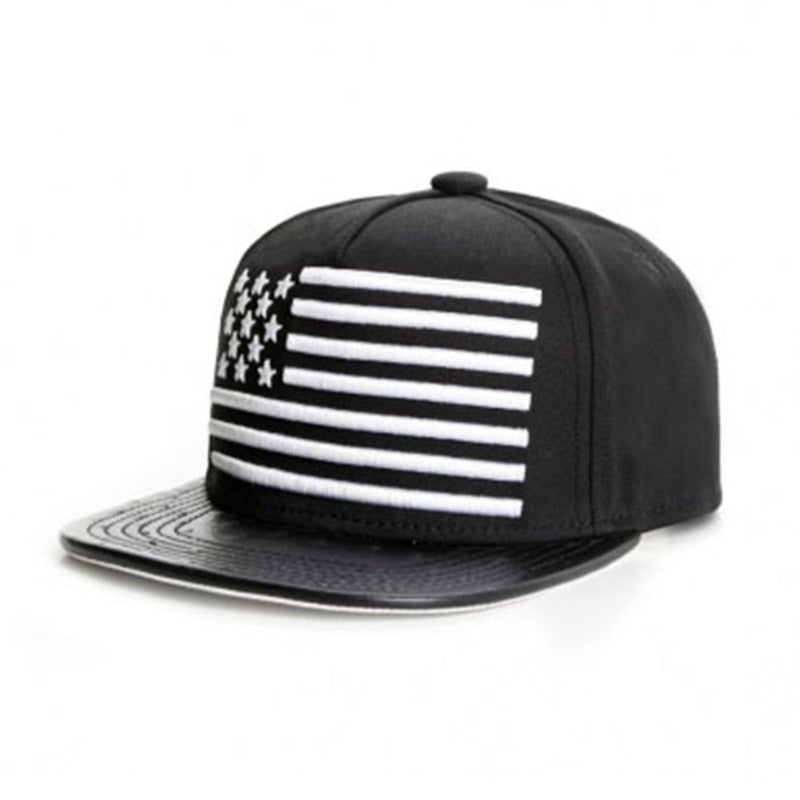 Trendy flat brimmed snapback hatsusa american flag unisex spring and autumn