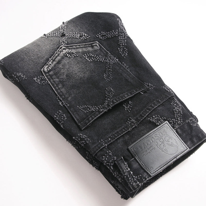 Mens Fashion Jeans Chain embroidery S8261# Pure cotton high quality