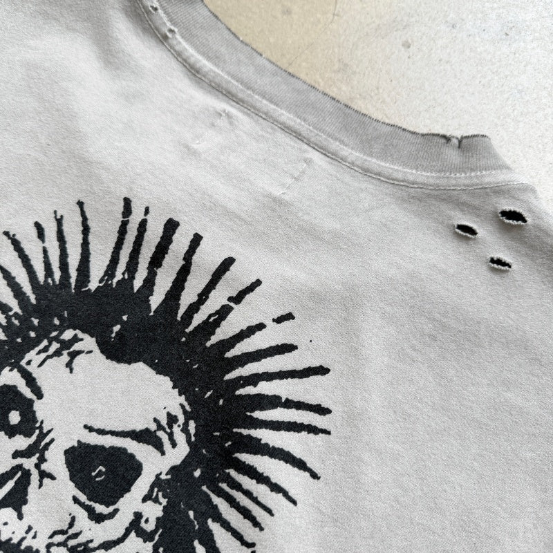 Unisex Vintage T Shirts CHOOOSELF 26SS NO FUTURE IS NOW Limited Edition â€?A tribute to the Sex Pistols. Heavyweight, washed, distressed, and destroyed street-style T-shirt featuring a boxy, cropped punk aesthetic.