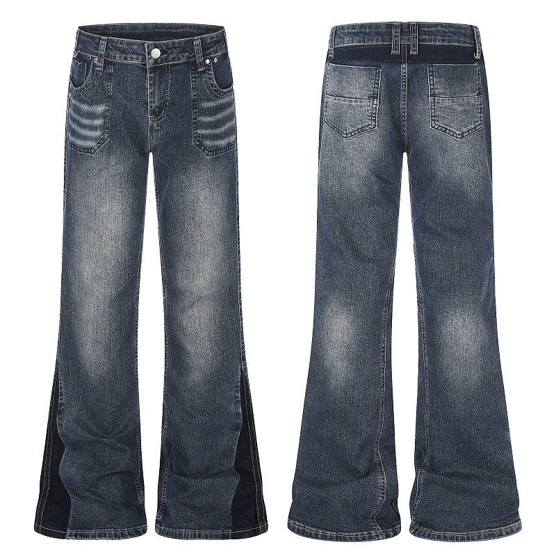 American-style streetwear harem pants Sandblasted Texture Distressed Pocket Stitch