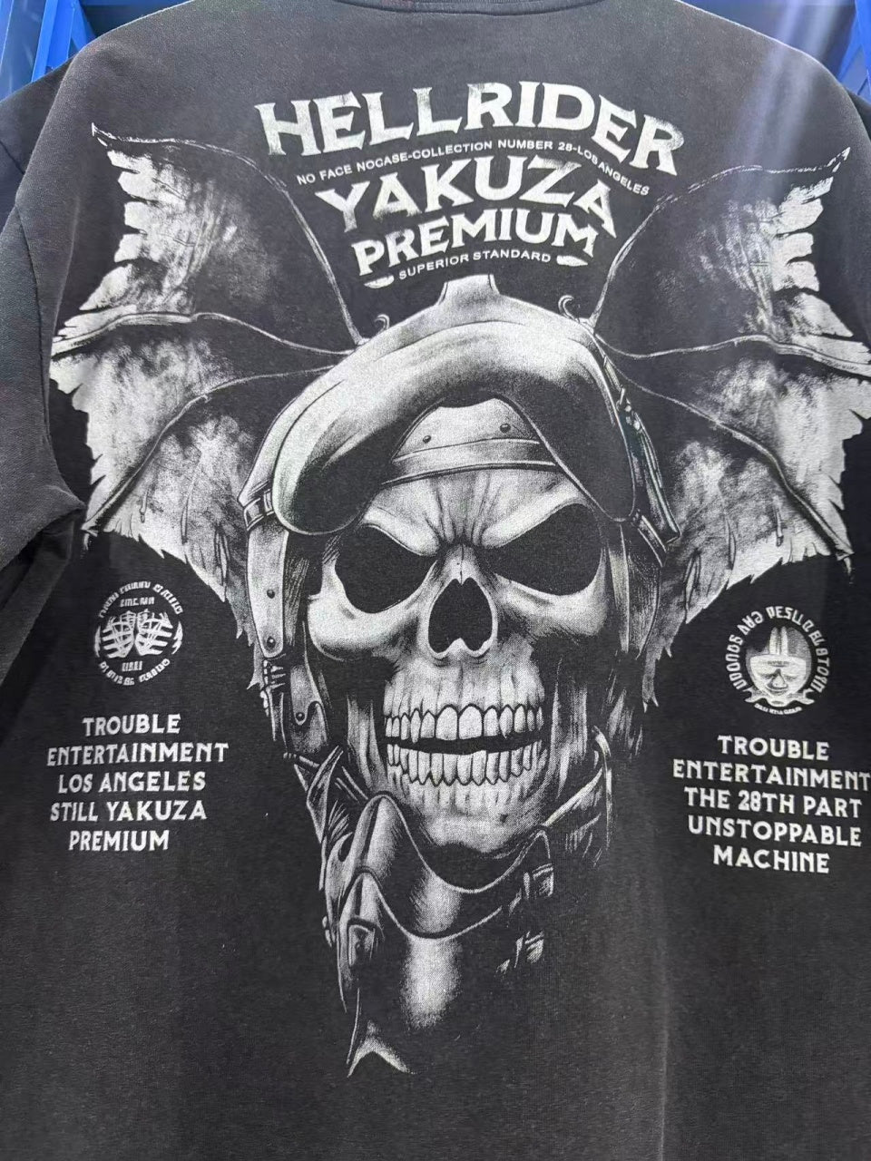 Vintage style washed summer wear T shirt Skull 260G pure cotton high-quality streetwear