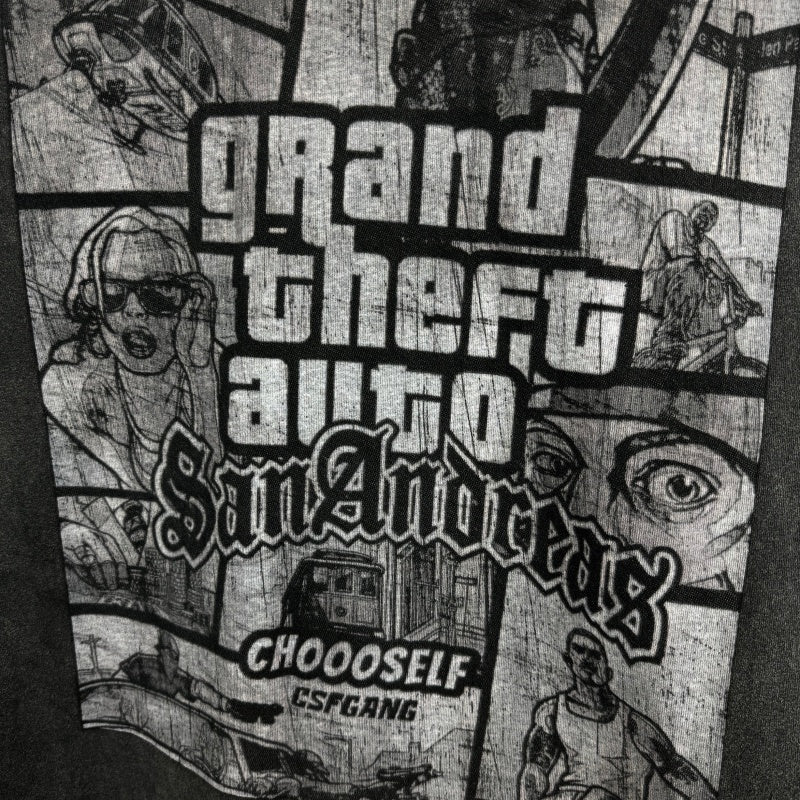 Unisex Vintage T Shirts GTA: San Andreas Limited Edition High-Street Short-Sleeve Tee â€?featuring a premium heavy-duty distressed wash, direct-to-garment white ink printing, and an unbeatable feel and texture.