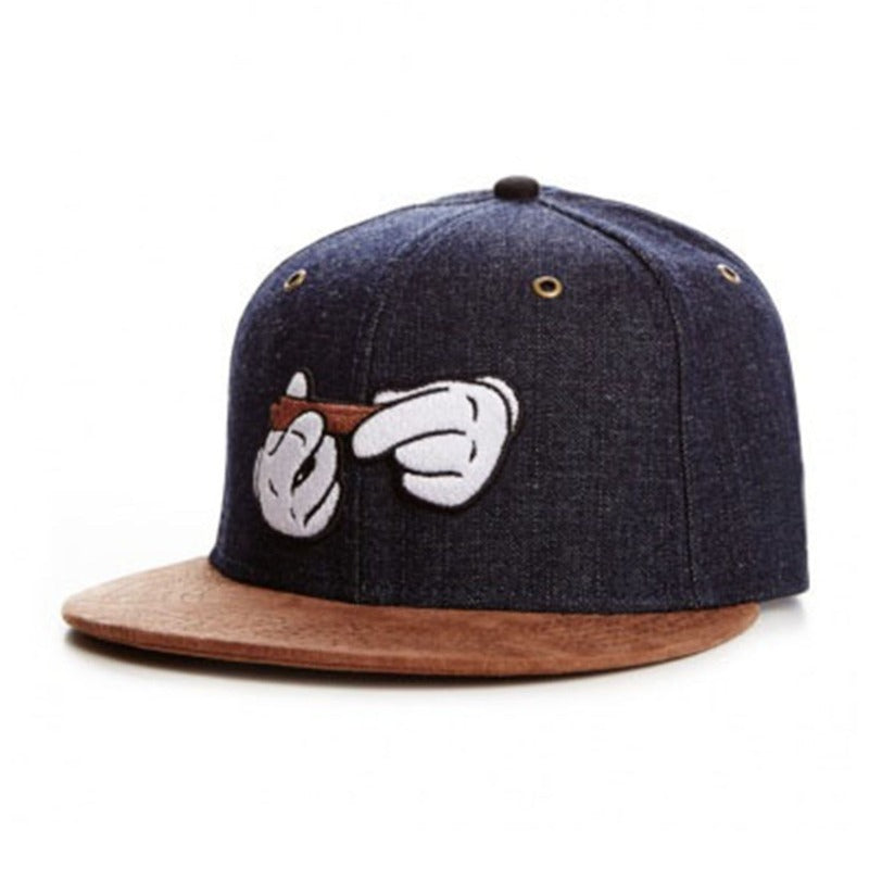 Trendy flat brimmed snapback hatssummer cartoon sunshade breathable
