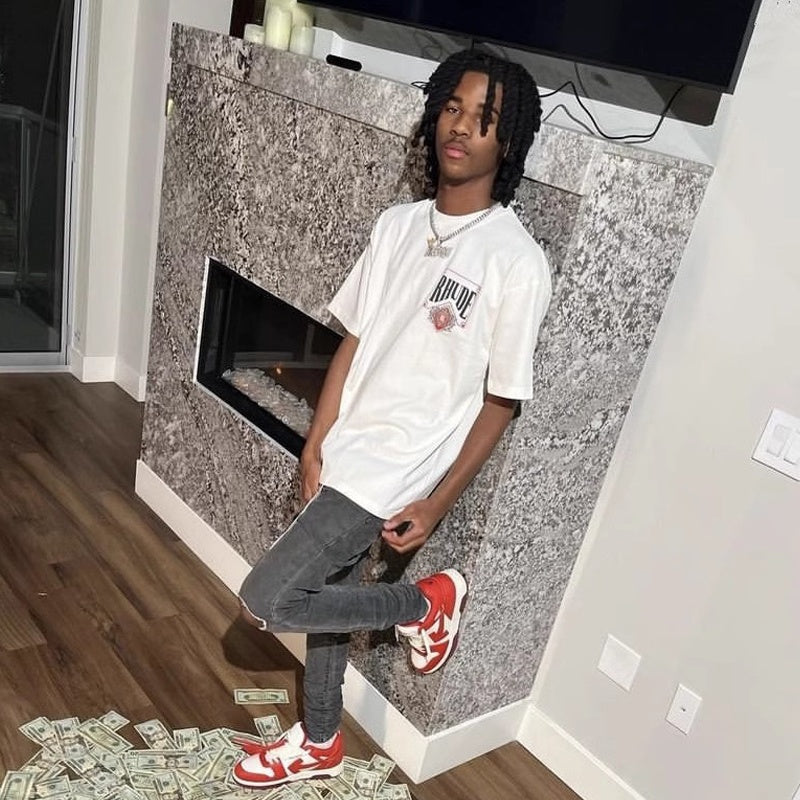 Mens T-shirt Vintage RHUDE Printed Short-Sleeve Tee
