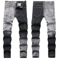 Mens Fashion Jeans Black and gray color blocking 5706# Pure cotton high quality