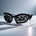 Trendy punk glasses y2k sunglasses steampunk fashiontrendystylish glasses handmade graffiti party sunglasses