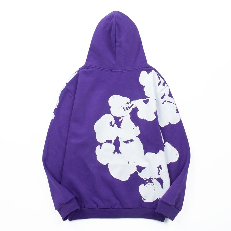 Denim Tears Hoodie Fleece Asymmetric Side Cotton Wreath Graphic Oversized Hooded