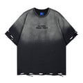 Unisex vintage T-shirts Black gradient with distressed details
