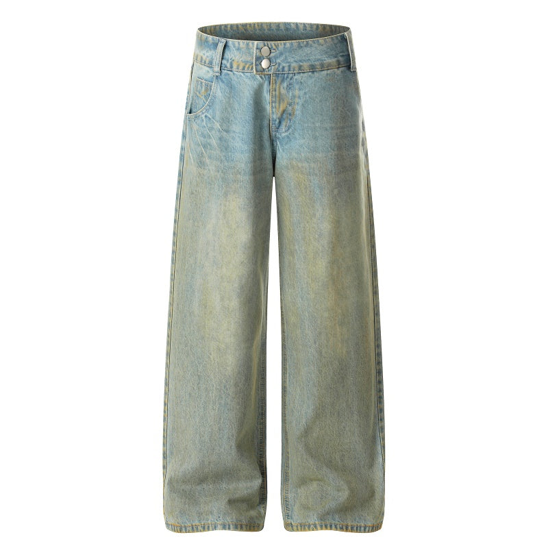 American-style streetwear harem pants Double Button Low Rise Wide Silhouette