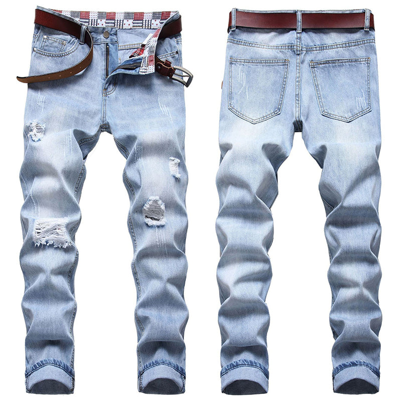Mens Fashion Jeans Ripped D667# Pure cotton high quality