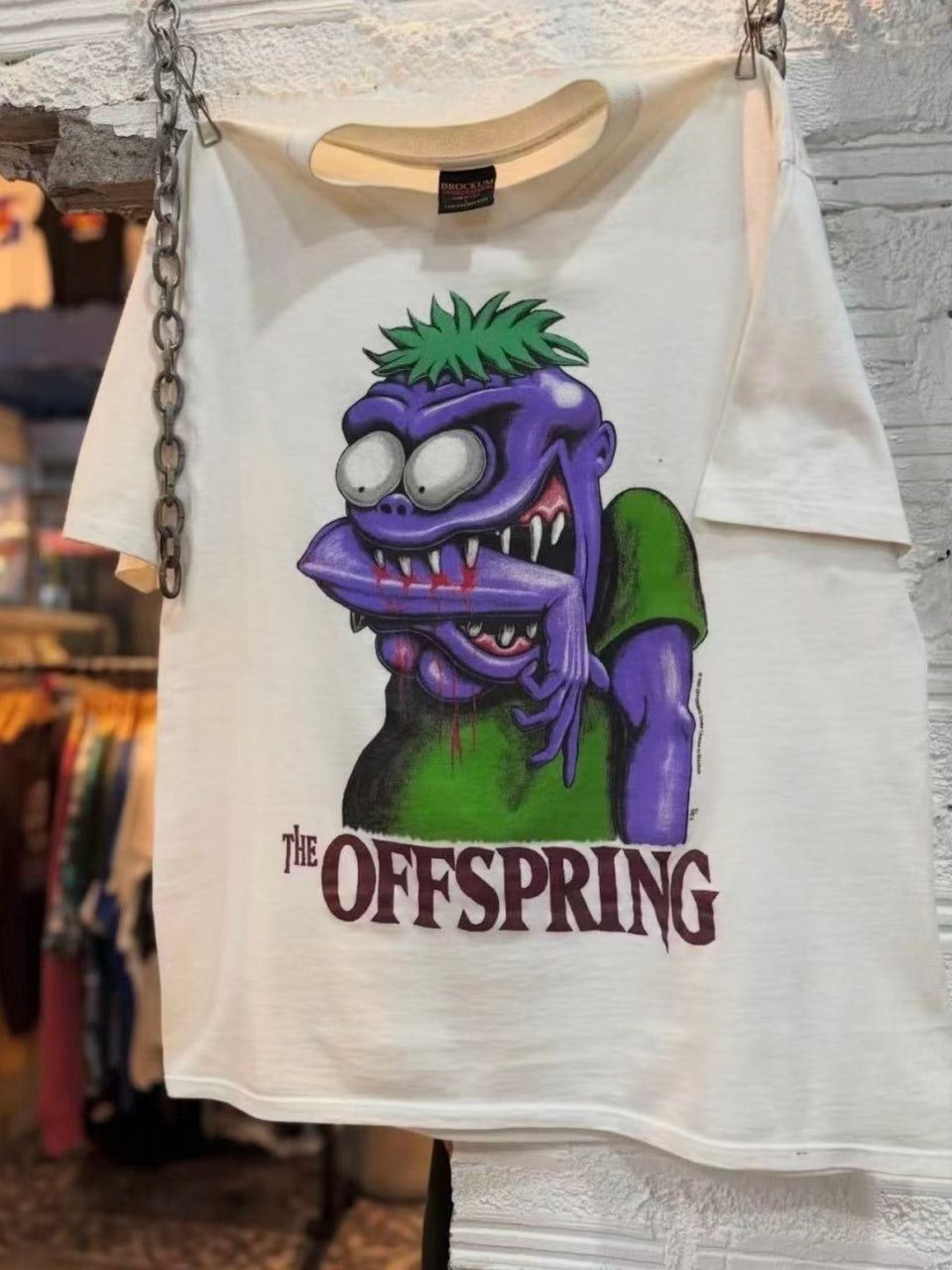 Vintage style washed summer wear T shirt Purple monster 260G pure cotton high-quality streetwear