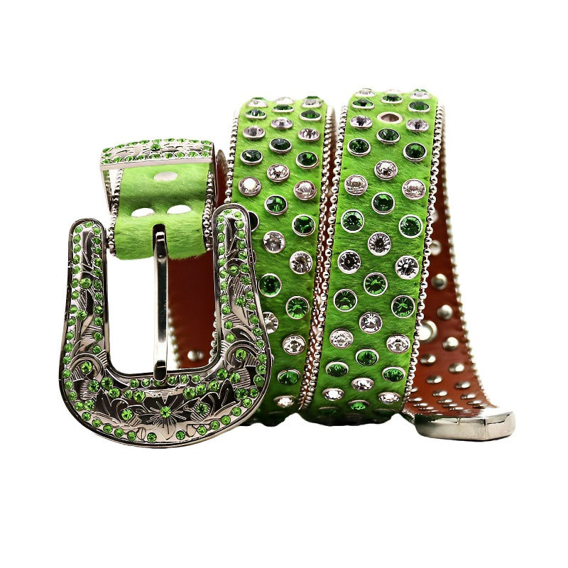Hip-hop punk rhinestone belt y2k punkfashion