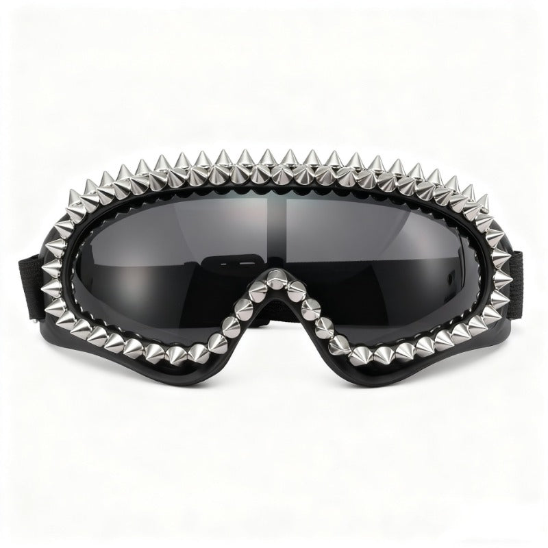 Trendy punk glasses retro rivets
