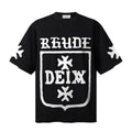 RHUDE T Shirts Old English Shield Typography