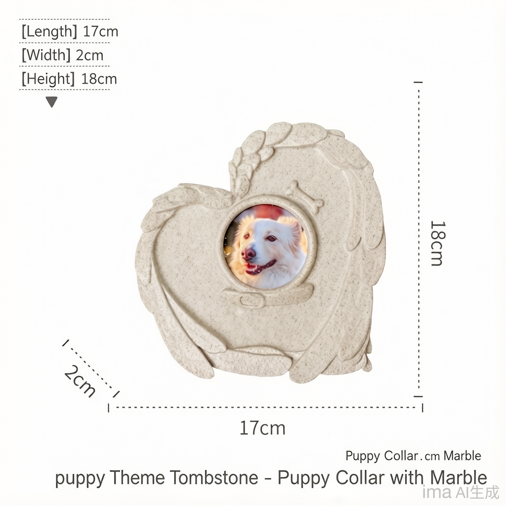 Pet Grave Marker Pet Funeral Memorial Love Angel Tombstone Cat Dog with Frame Heart Sacrifice Tag Ornament