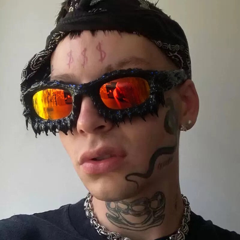 Trendy punk glasses dark series