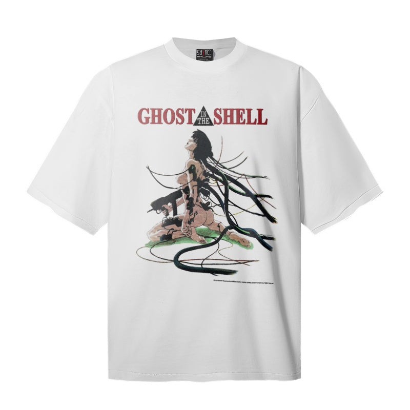 Saint Michael T Shirts Vintage Anime Poster Style Cyberpunk Graphic