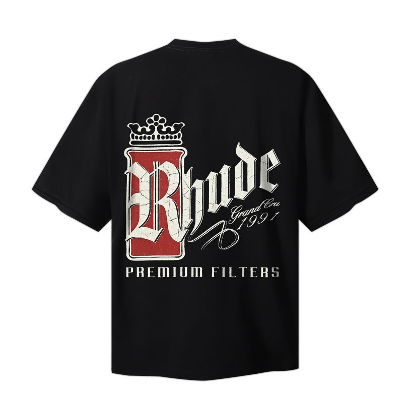 RHUDE T Shirts Streetwear  Premium Filters Back Placement Tee