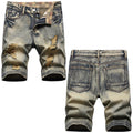 Denim shorts High-quality trendy casual pure cotton Non-stretch plus-size men's clothing
