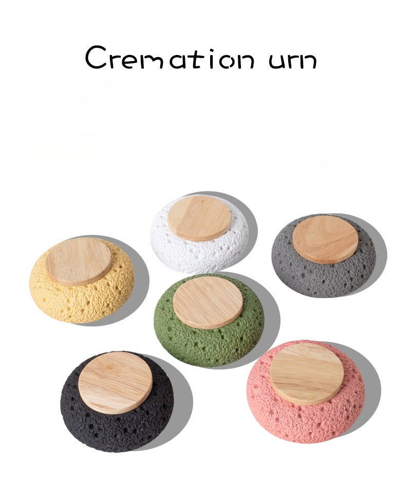Pet Urn Wood Cover Sealed Silicone Ring Moisture-proof Cement Urn Cat Dog Death Memorial Box