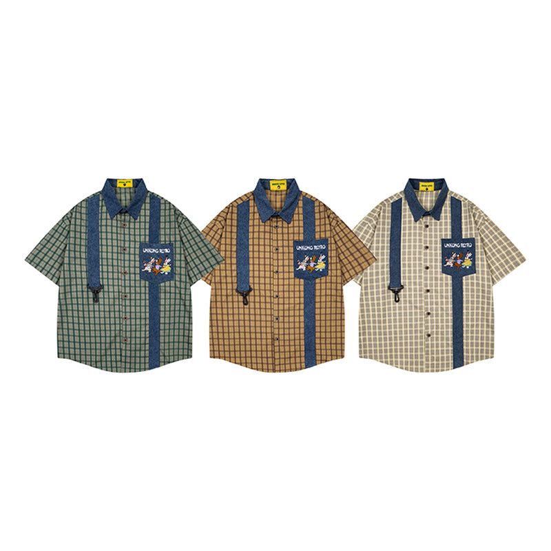 Unisex vintage T-shirt Polo shirt with a stand-up collar