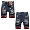 Denim shorts High-quality trendy casual pure cotton Non-stretch plus-size men's clothing