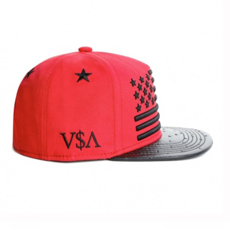 Trendy flat brimmed snapback hatsusa american flag