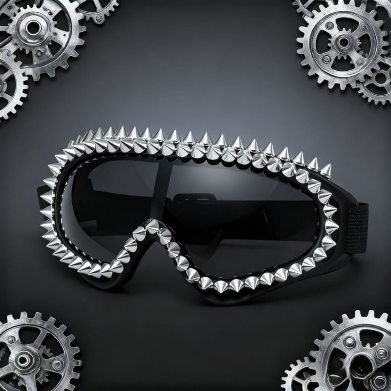 Trendy punk glasses retro rivets