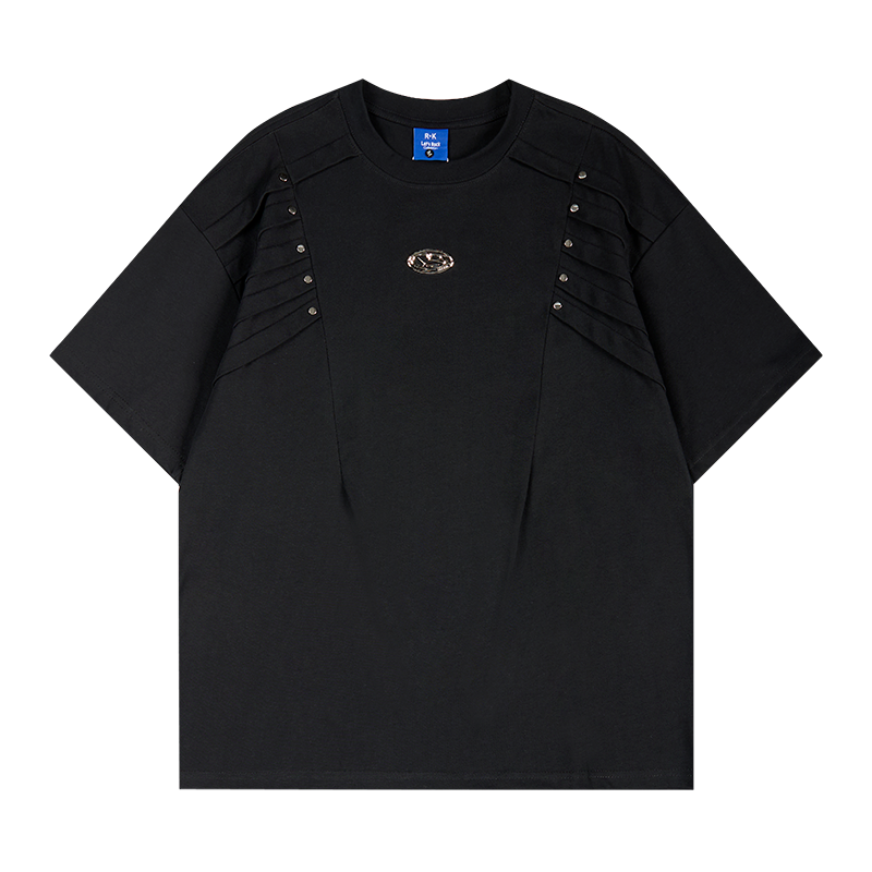 Unisex vintage T-shirts Pure cotton with metallic accents