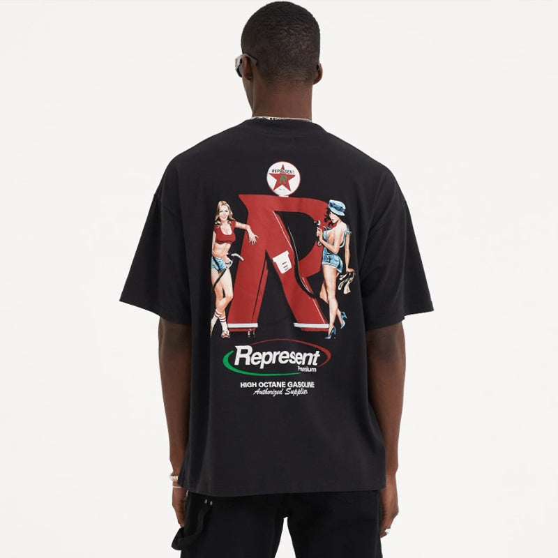 Mens T-shirt Vintage Represent cheerleader-style graphic print