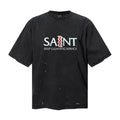 Saint Michael T Shirts Worn Out Black Saint Deep Cleaning Service Text Print Casual Loose