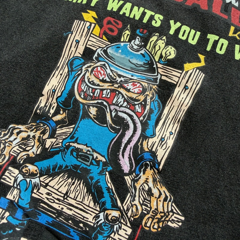 Unisex Vintage T Shirts GALLERY DEPT. x Metallica Ride the Lightning Limited Collaboration â€?Heavyweight, Distressed & Washed Boxy Punk-Style Streetwear T-Shirt