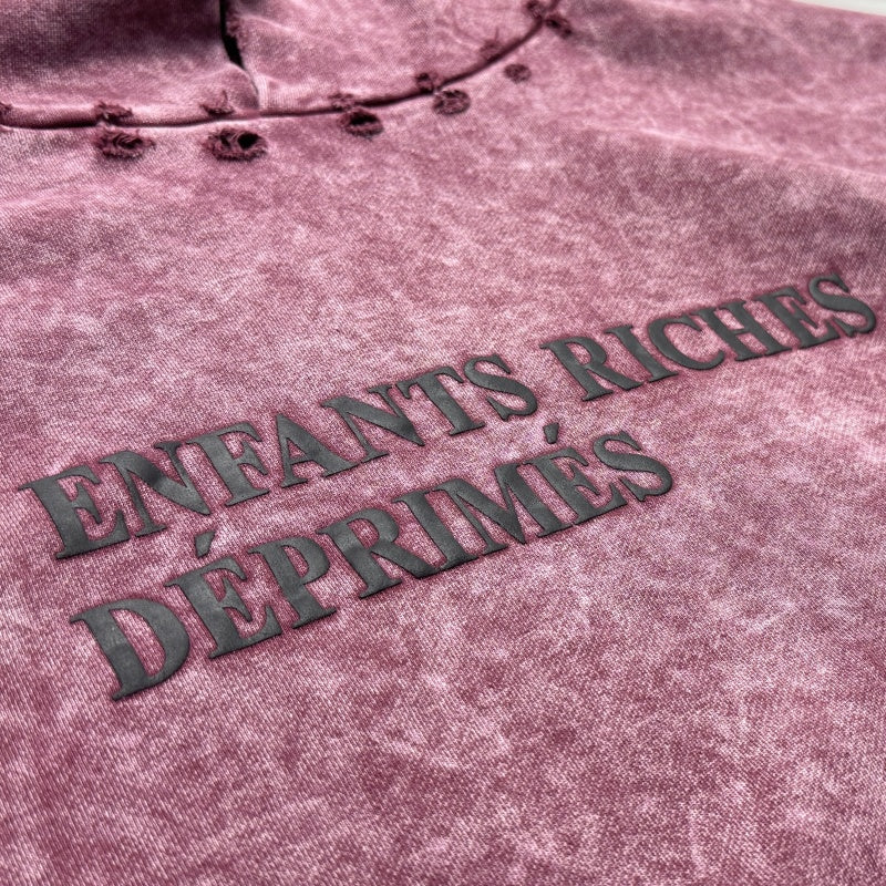 Unisex Vintage Hoodie  Hand-distressed craftsmanship; Asute enzyme-wash finish for a natural, faded look.