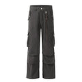 American-style streetwear harem pants Braided Strap Multi-Pocket Cargo Pants