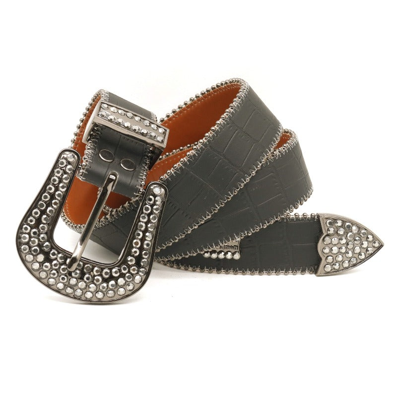 Hip-hop punk rhinestone belt punkfashion