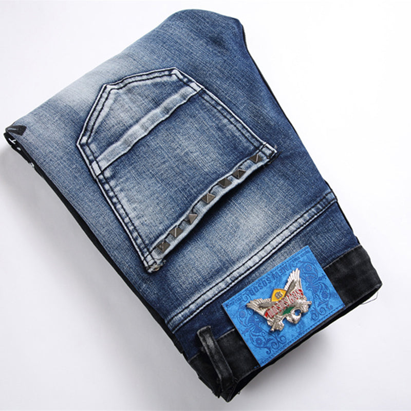 Mens Fashion Jeans Blue and black color scheme 3538# Pure cotton high quality
