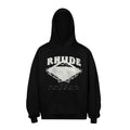 RHUDE Hoodie Faded Mountain Diamond Text Artwork