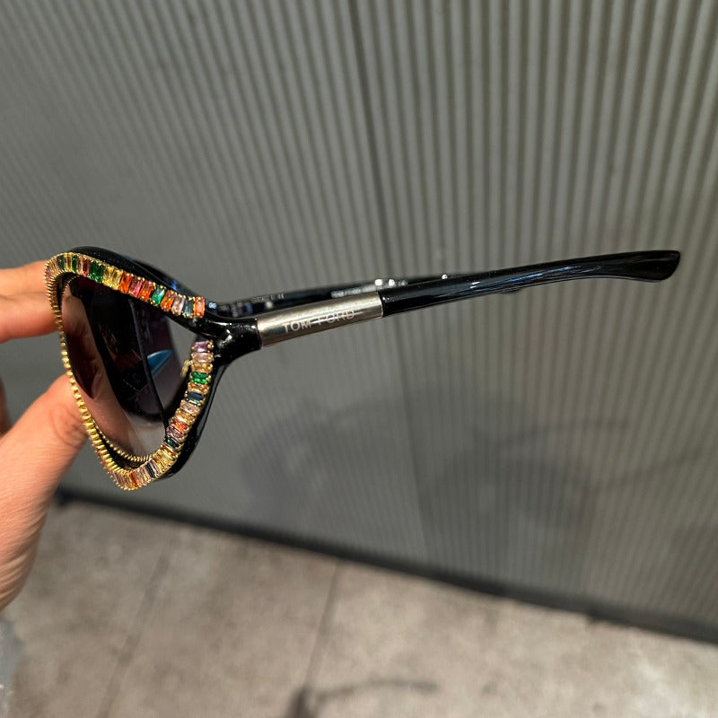 Trendy punk glasses retrocut out