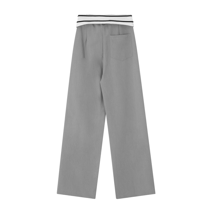 American-style streetwear harem pants Letter Printed Flip Waist Casual Loose