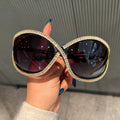 Trendy punk glasses retrocut out
