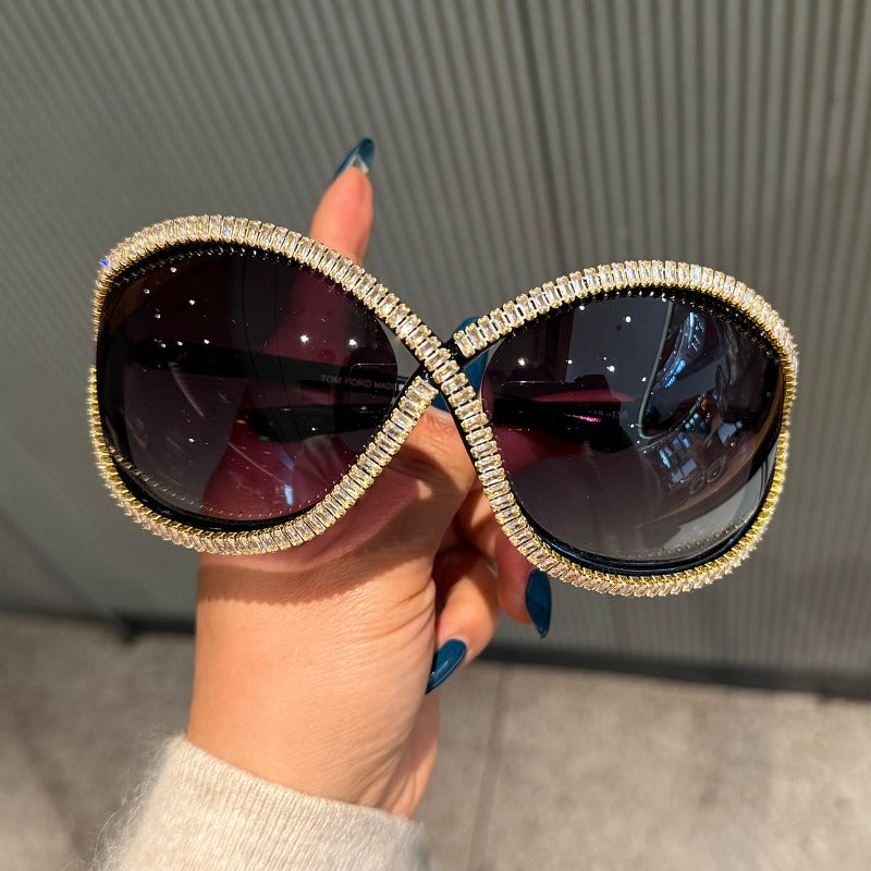 Trendy punk glasses retrocut out