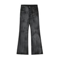 American-style streetwear harem pants High Waist Distressed Shadow Dye Bell Bottoms