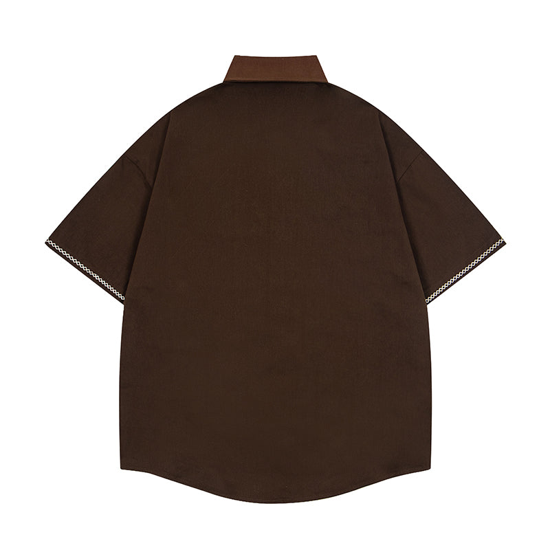 Unisex vintage T-shirt Polo shirt with a stand-up collar