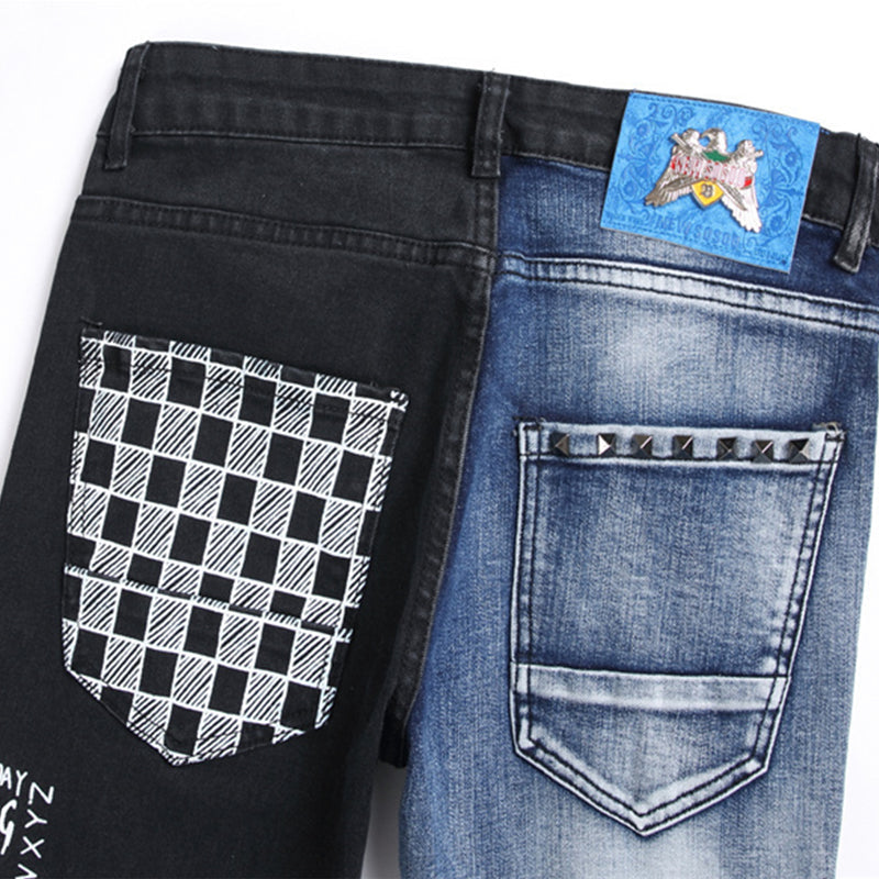 Mens Fashion Jeans Blue and black color scheme 3538# Pure cotton high quality