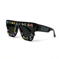 Trendy punk glasses sparkling diamond retro